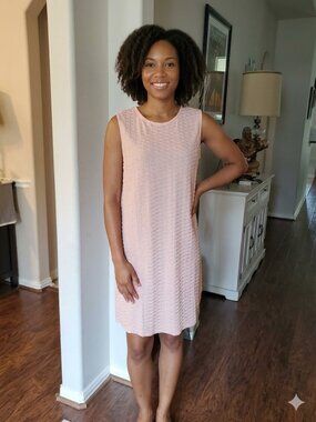 Pink Textured Sleeveless Dress Size M